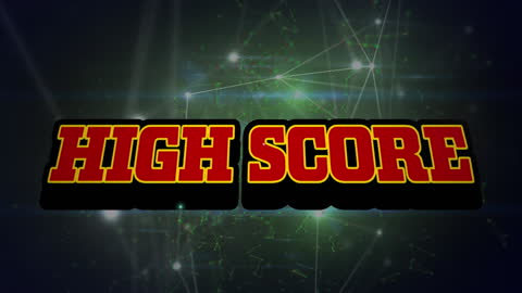 High Score Game Concept Enthusiastic Text on Abstract Digital Background