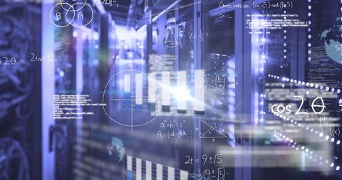 Abstract Math Visualization in High-Tech Data Server Room - Download Free Stock Images Pikwizard.com