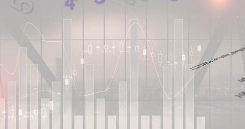 Financial Graph Over Urban Cityscape Illustration - Download Free Stock Images Pikwizard.com