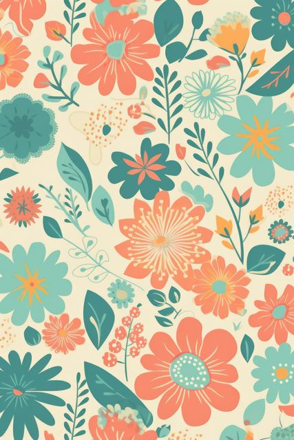 Colorful Floral Pattern with Abstract Flower Designs - Download Free Stock Images Pikwizard.com