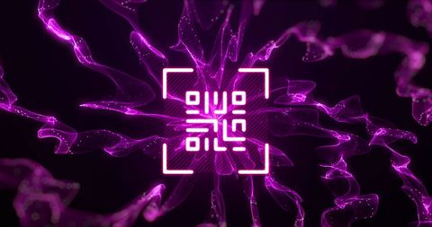 QR Code with Violent Purple Light Trails and Dynamic Connection Theme - Download Free Stock Images Pikwizard.com