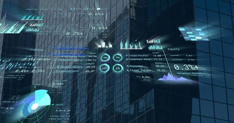 Financial Data Analytics Concepts on Urban Cityscape Background - Download Free Stock Images Pikwizard.com