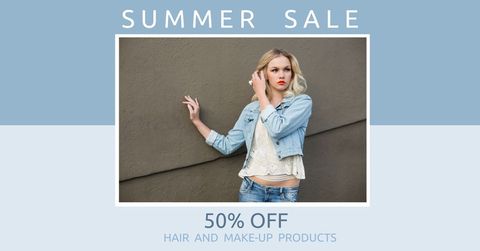 Stylish Woman Promotes Fashion Summer Sale with Bold Text - Download Free Stock Templates Pikwizard.com