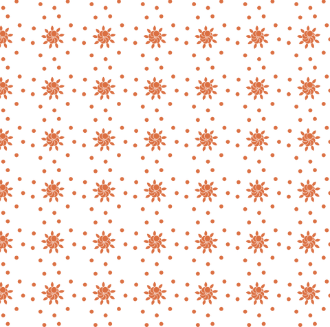 Red flower pattern abstract shapes on transparent background