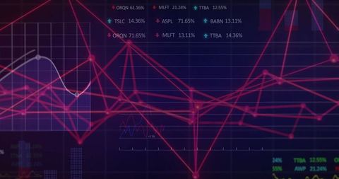 Futuristic Neon Network Graph with Cybersecurity Elements
