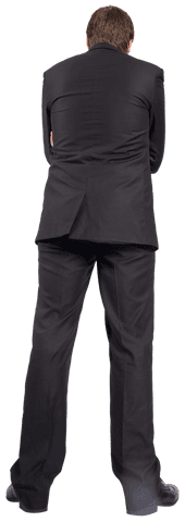 Caucasian Businessman Standing Rear View Transparent Background Image