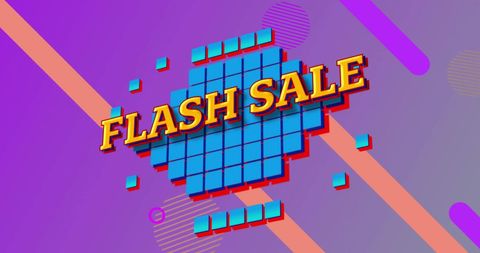 Bright Flash Sale Banner with Geometric Patterns