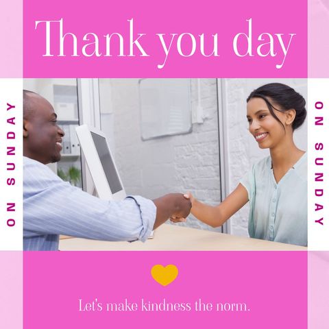 Handshaking in Modern Office for Thank You Day Promotion - Download Free Stock Templates Pikwizard.com