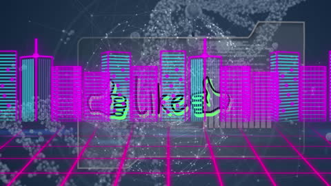 Futuristic Digital Cityscape with Neon Glow