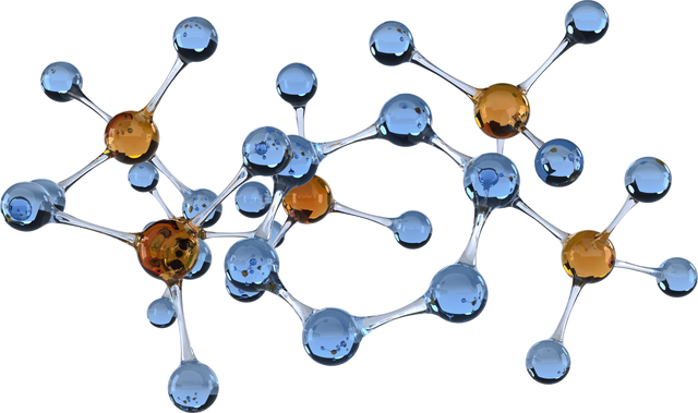 Abstract Transparent Molecule Model with Blue and Orange Balls - Download Free Stock Videos Pikwizard.com