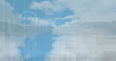 Financial Data Overlay on Cloudy Sky Representing Energy Analysis - Download Free Stock Images Pikwizard.com