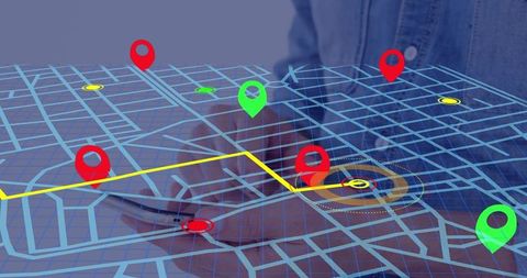 interactive gps navigation showing user interaction through smartphone - Download Free Stock Images Pikwizard.com
