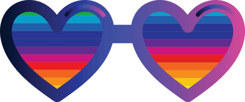transparent heart-shaped rainbow glasses illustration - Download Free Stock Videos Pikwizard.com