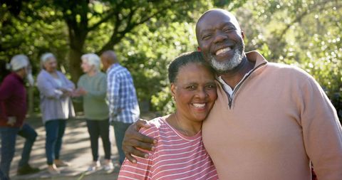 Joyful African American Senior Couple Embracing Outdoors - Download Free Stock Images Pikwizard.com