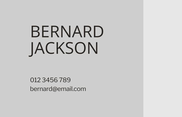 This minimalist business card template is ideal for professionals seeking an elegant and polished design. Featuring ample space for your name, contact number, and email, it is perfect for corporate networking and personal branding. Ideal for use by individuals across various industries looking to make a professional yet simple statement.