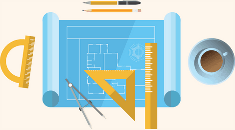 architectural blueprint with drawing tools and coffee on transparent background - Download Free Stock Videos Pikwizard.com