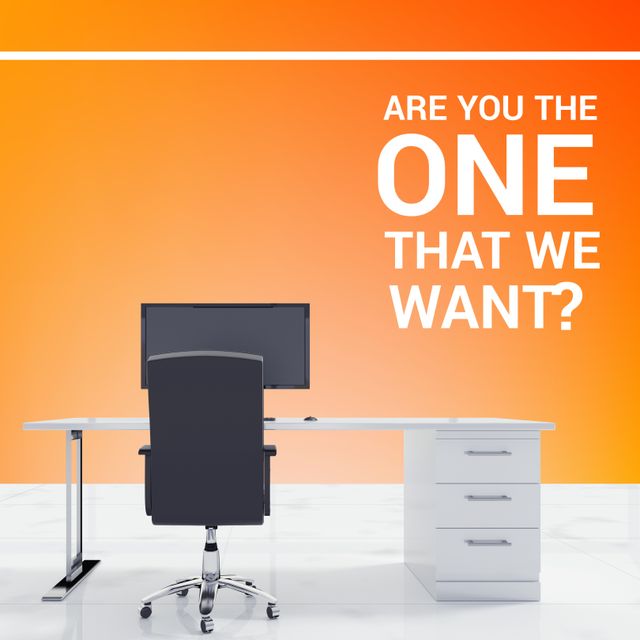 Job Recruitment Ad with Modern Office and Bold Typography - Download Free Stock Templates Pikwizard.com