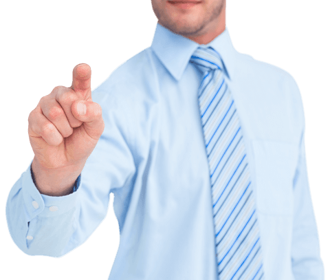 transparent businessman in light blue shirt pointing forward - Download Free Stock Videos Pikwizard.com