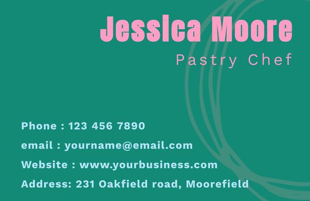 Vibrant Pastry Chef Business Card Design - Download Free Stock Templates Pikwizard.com