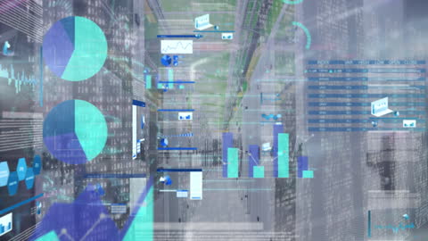 Animation of Data Processing with Cybersecurity in Server Room