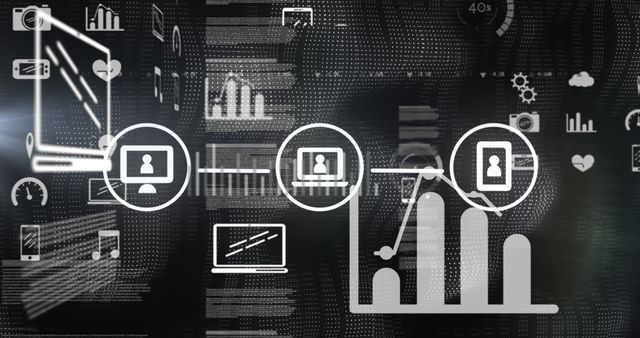 Modern Digital Data Visualization Concept with Various Icons and Graphs - Download Free Stock Images Pikwizard.com