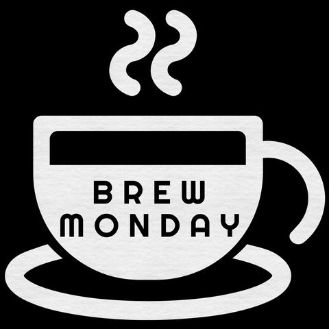 Brew monday steaming cup emphasizing connection