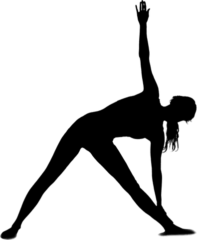 Silhouette of sportswoman exercising transparent background