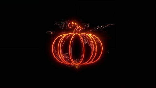 Futuristic Neon Pumpkin Outlining Halloween High Tech Spirit