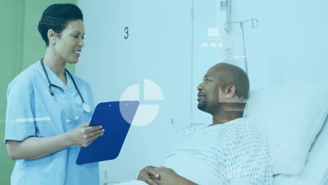 Healthcare Professional Discussing with Hospitalized Patient