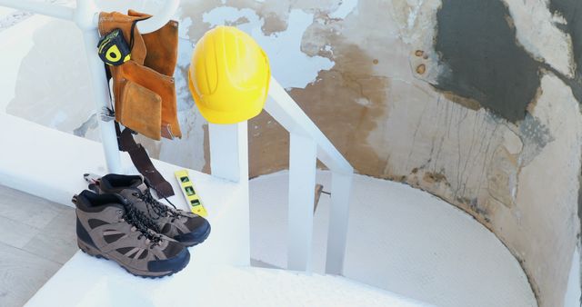 Construction Safety Gear on White Surface with Copy Space - Download Free Stock Images Pikwizard.com