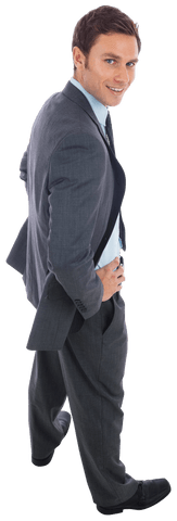 Transparent Businessman Confidently Posing