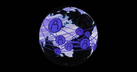 Global network connections over digital globe concept
