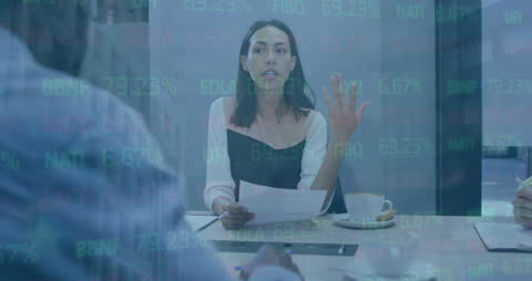 Digital Financial Data Concept Meeting with Diverse Professionals