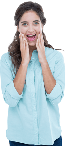excited woman with surprised expression on transparent background - Download Free Stock Videos Pikwizard.com
