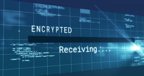 Encrypted Data Transfer and Digital Interface Visualization - Download Free Stock Images Pikwizard.com