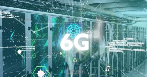 6G Technology Concept in Data Center with Digital Interface - Download Free Stock Images Pikwizard.com