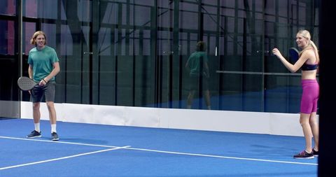 Padel Partners Energize Game on Modern Blue Court