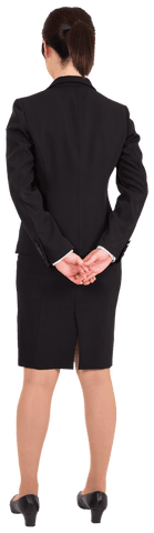 Back View of Asian Businesswoman on Transparent Background for Professional Projects