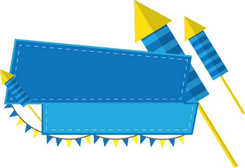 vibrant banner set with rocket fireworks on transparent background - Download Free Stock Videos Pikwizard.com
