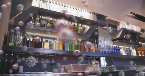 Virus-Laden Atmosphere Over Empty Bar Symbolizing Pandemic Concerns - Download Free Stock Images Pikwizard.com