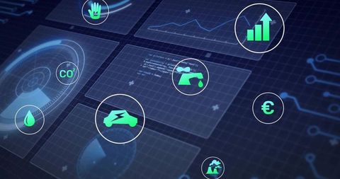 Futuristic Energy and Environment Dashboard Interface