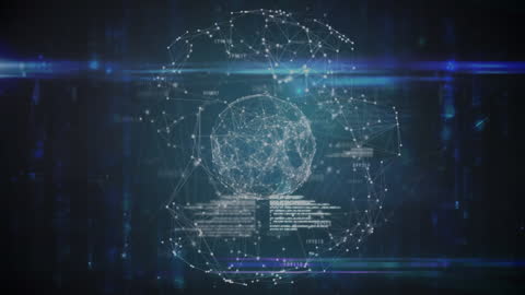 Futuristic Hologram of Global Business and Technology Concepts