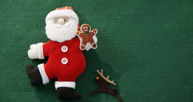 Close-up of Santa Claus smiling in front of green festive background - Download Free Stock Images Pikwizard.com