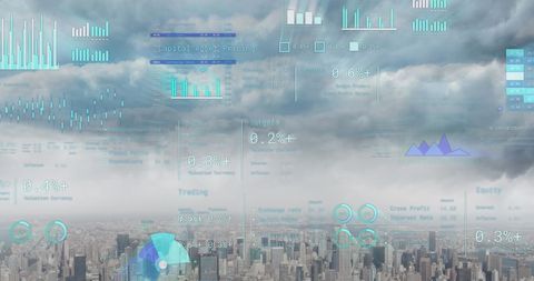 Digital Finance Data Over Urban Cityscape - Download Free Stock Images Pikwizard.com