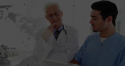 Doctors Collaborating Utilizing Technology in Modern Healthcare