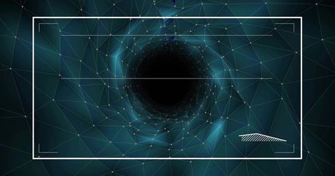 Futuristic Vortex in Digital Tunnel with Virtual HUD Elements