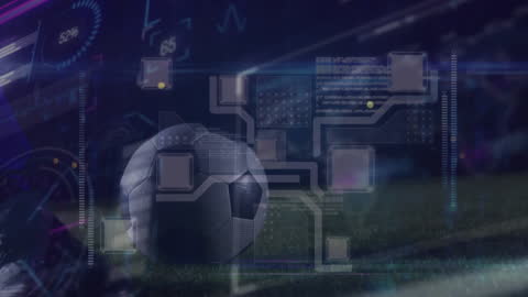 Futuristic Soccer Technology with Data Overlay
