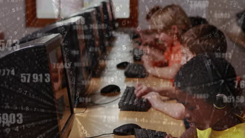 Children Learning Computers with Data Overlay Animation