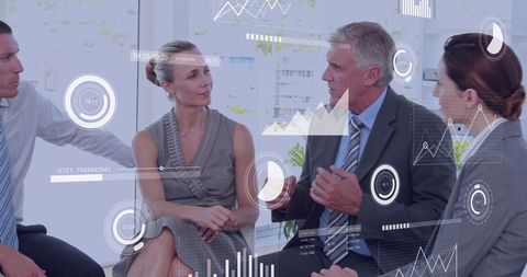 Financial Technology Discussed by Diverse Business Team