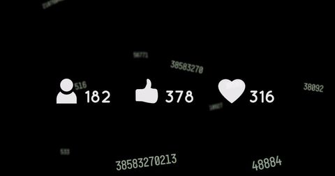 Floating Social Media Metrics Interface on Black Background - Download Free Stock Images Pikwizard.com